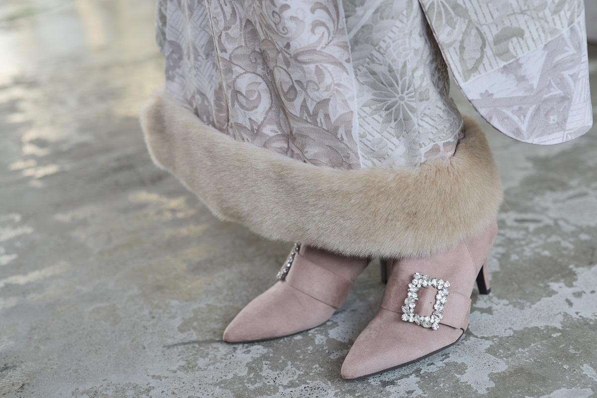 合繊振袖ラフィネモカ GF-61 -パッチワークファー-【グレー】 - 画像 (9)