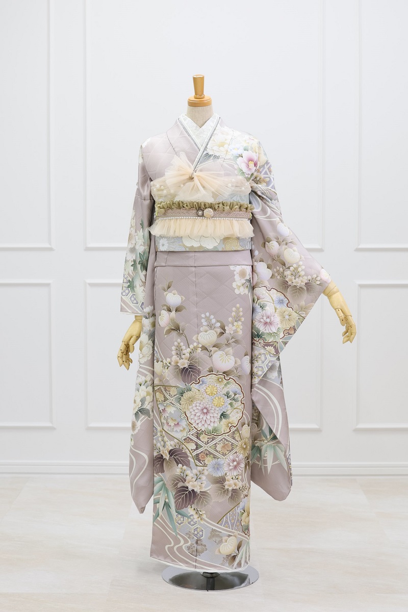 正絹振袖ラフィネモカ RF-34 -トラッド-グレージュ - 画像 (3)