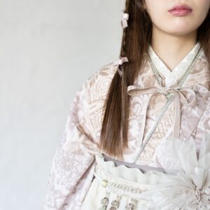 リボンレース半衿【ﾎﾟﾘ合繊】　b134 ｼｬﾝﾊﾟﾝﾍﾞｰｼﾞｭﾘﾎﾞﾝ-ｹﾐｶﾙﾚｰｽ