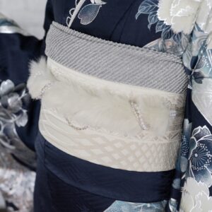 袋帯【正絹】振袖用RFO-32 ホワイトシルバー