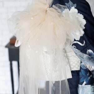 【受注品】ﾗﾌｨﾈｵﾘｼﾞﾅﾙパールチュールラージリボンFK-18　アイボリー