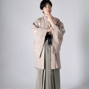 羽二重メンズ羽織着物-№706- 【ベージュ】