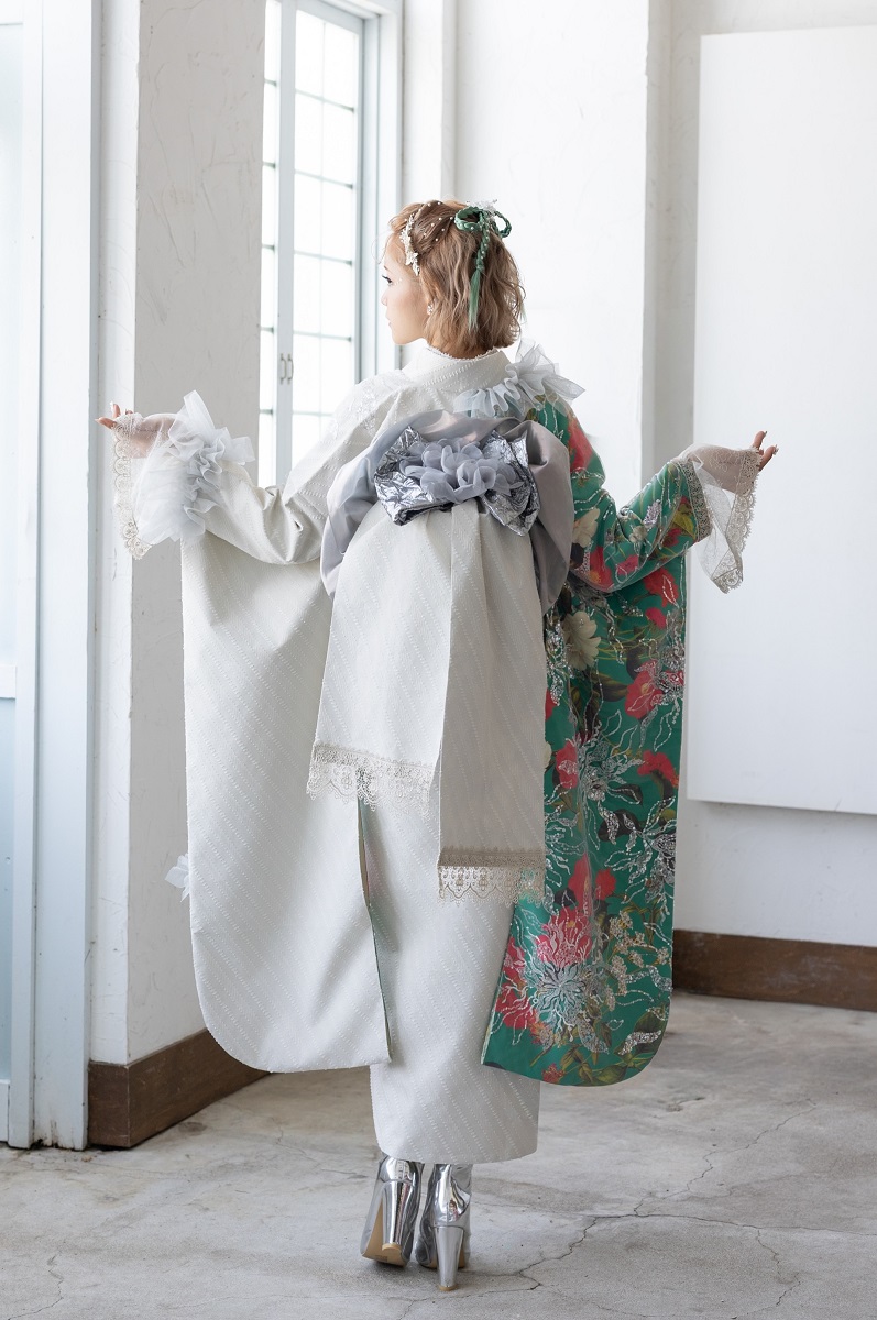 デザイン振袖 「リューサ・ローズ」DK-006A グリーン - 画像 (3)