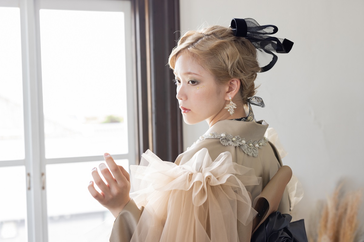 デザイン振袖 DK-001B 「リューサ・ローズ」-片袖シースルー・レースタイプ- - 画像 (30)