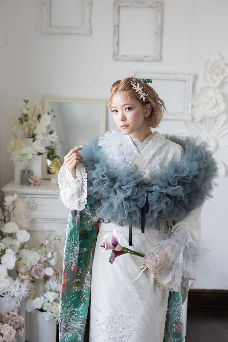 デザイン振袖 「リューサ・ローズ」DK-006A グリーン - 画像 (5)