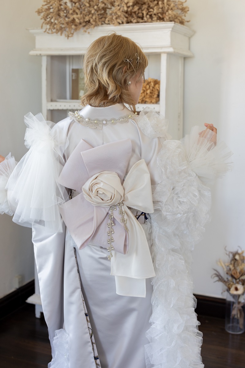 デザイン振袖 DK-001A 「リューサ・ローズ」-片袖シースルー・レースタイプ- - 画像 (9)