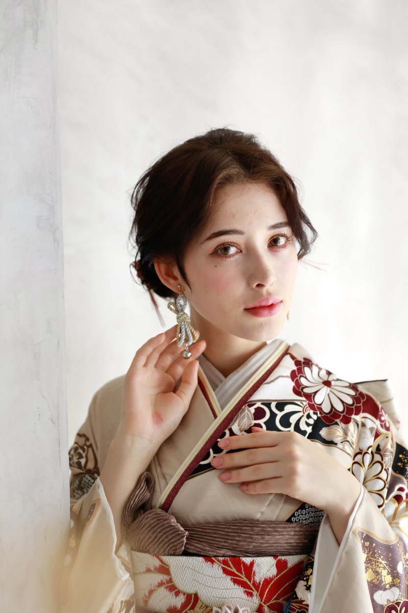 正絹振袖ラフィネモカ RF-11-シャンパンカラー- - 画像 (10)