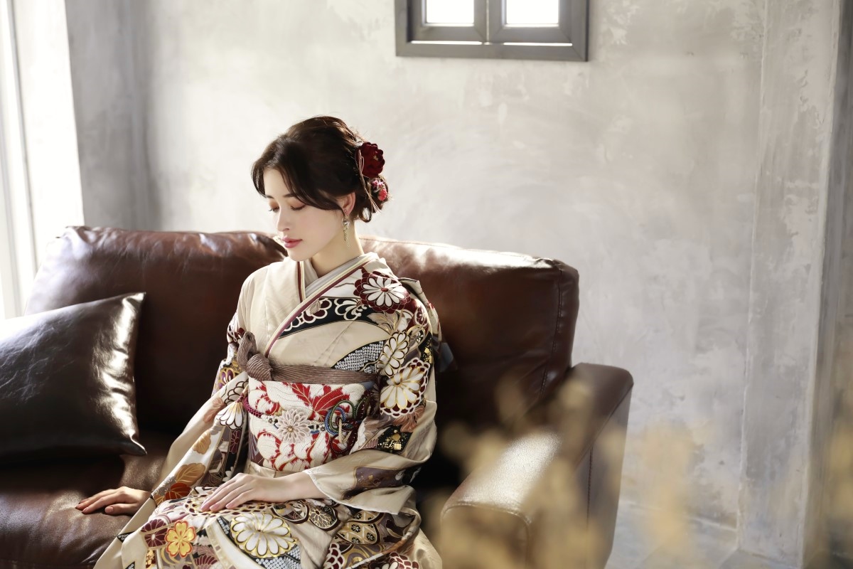 正絹振袖ラフィネモカ RF-11-シャンパンカラー- - 画像 (11)