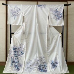 【受注品】訪問着　化繊　エヌシルエット　№113オフ白