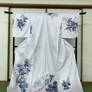 【受注品】訪問着　化繊　エヌシルエット　№115グレー