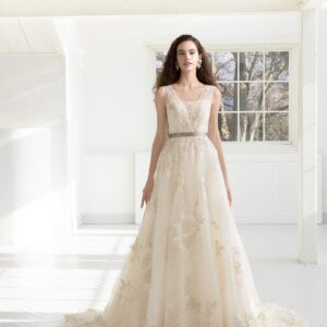 【RaDo’r】ウエディングドレスRW-008【E’clatエクラ】シャンパン