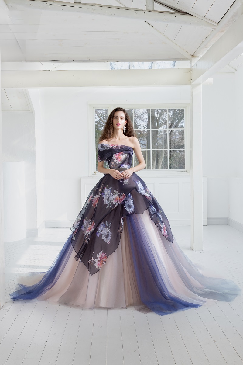 【RaDo’r】ウエディングドレスRW-007【Bouquet d’orブーケドール】ネイビー