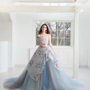 【RaDo’r】ウエディングドレスRW-007【Bouquet d’orブーケドール】ライトグレー