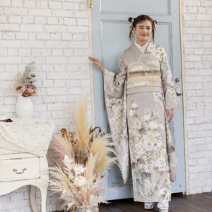 正絹振袖ラフィネモカ RF-34 -トラッド-グレージュ