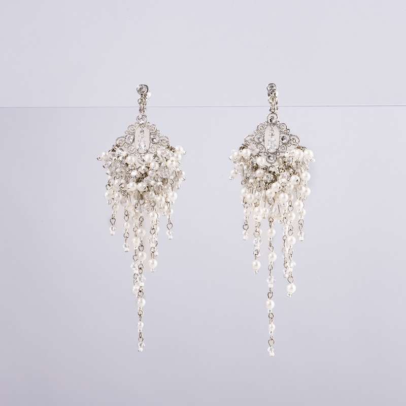 【RaDo’r】パールフリンジイヤリングRK-018【パール】