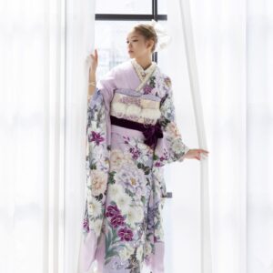 正絹振袖ラフィネモカ RF-54 -ラベンダーシュガー-