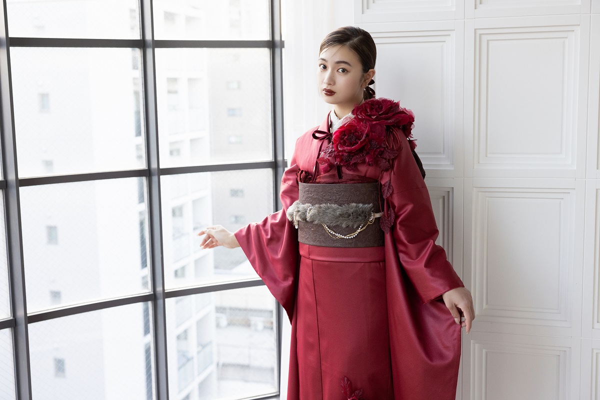 合繊振袖ラフィネモカ GF-75 レザリーダイヤ【レッド】 - 画像 (16)