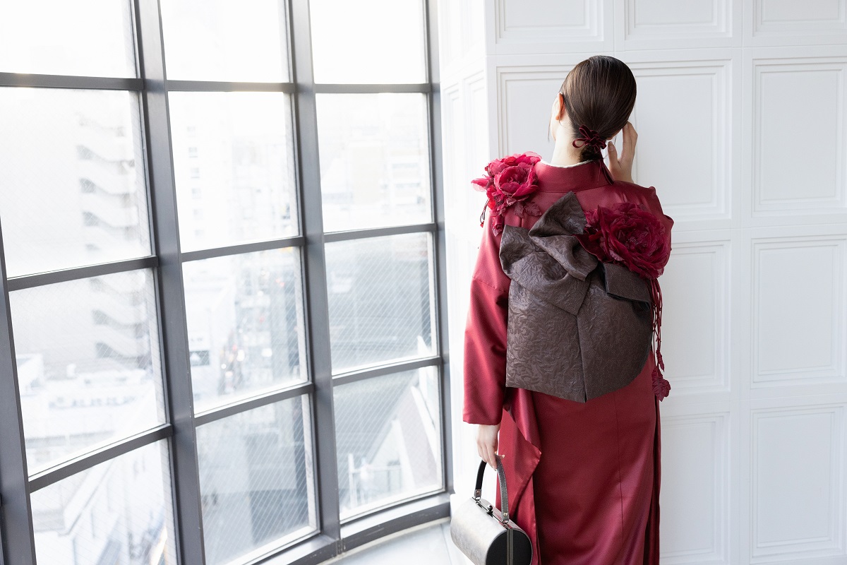 合繊振袖ラフィネモカ GF-75 レザリーダイヤ【レッド】 - 画像 (11)