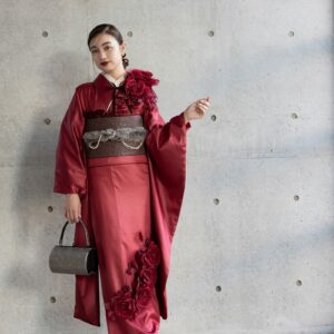 合繊振袖ラフィネモカ GF-75　レザリーダイヤ【レッド】