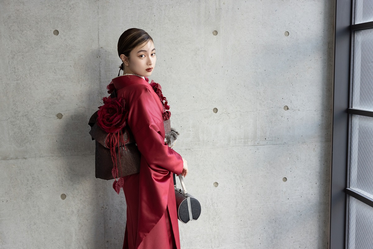 合繊振袖ラフィネモカ GF-75 レザリーダイヤ【レッド】 - 画像 (14)