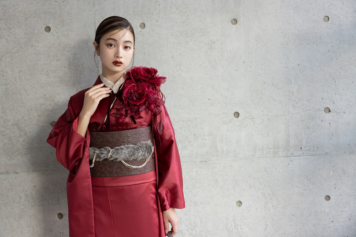 合繊振袖ラフィネモカ GF-75 レザリーダイヤ【レッド】 - 画像 (15)