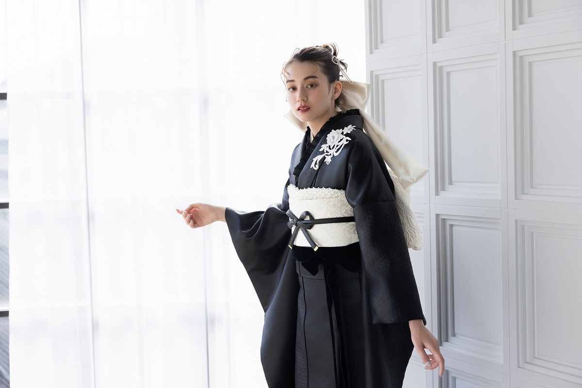 合繊振袖ラフィネモカ GF-74 レザリーダイヤ【ブラック】 - 画像 (9)