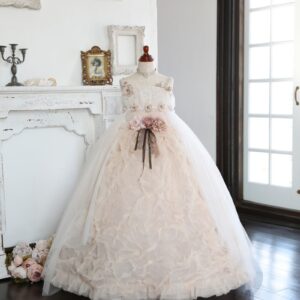 ロングドレスR-023　ベージュ