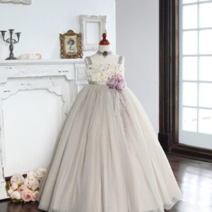 ロングドレスR-029　グレー