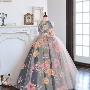 ロングドレスR-030　ネイビー