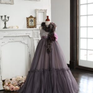 ロングドレスR-031　グレー