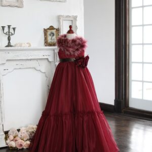 ロングドレスR-031　ワイン