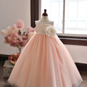 ロングドレスR-043　ピンク