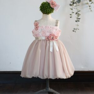 【現品100㎝】ショートドレスR-057　ピンク