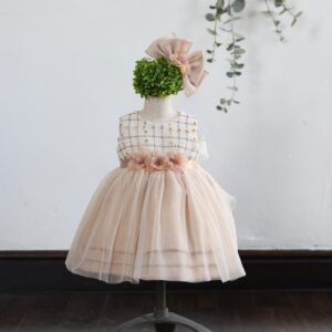 【現品140㎝】ショートドレスR-062　アイボリー