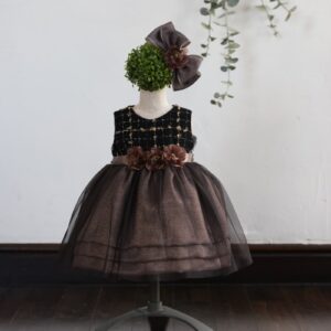 【現品140㎝】ショートドレスR-062　ブラック