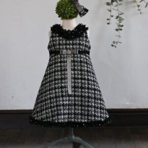 【現品100㎝】ショートドレスR-063　グレー