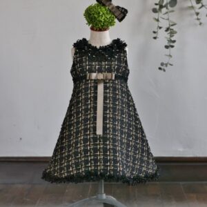 【現品100㎝】ショートドレスR-063　ブラック