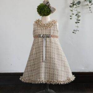 【現品100㎝】ショートドレスR-063　ベージュ