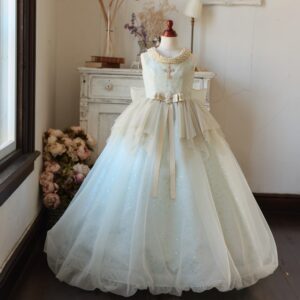 ロングドレスR-067　ｼｬｰﾍﾞｯﾄｸﾞﾘｰﾝ