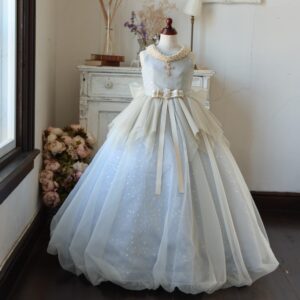 ロングドレスR-067　ブルー