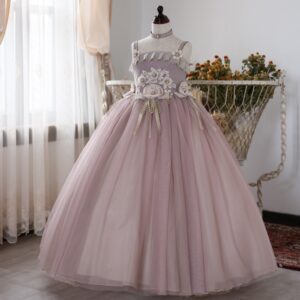 ロングドレスR-069　モーブ(ﾊﾟｰﾌﾟﾙﾋﾟﾝｸ)