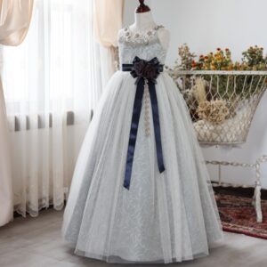 ロングドレスR-070　ネイビー