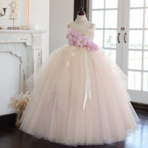 ロングドレスR-072　ピンク