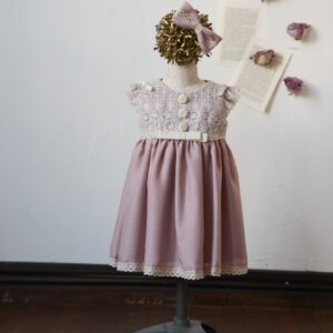 【現品80㎝】ミニドレスR-074　モーブ