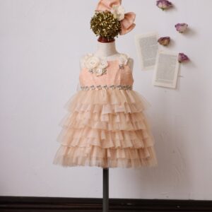 【現品100㎝】ショートドレスR-078　ベージュ