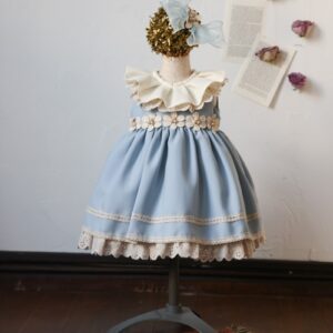 【現品80㎝】ミニドレスR-079　ブルー