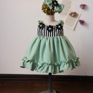 【現品80㎝】ミニドレスR-082　グリーン