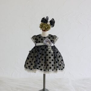 【現品80cm】ショートドレスR-138　ブラック