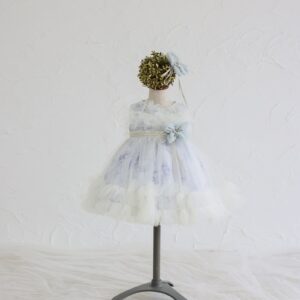 【現品80cm】ショートドレスR-140　ブルー