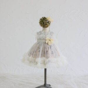 【現品80cm】ショートドレスR-140　ベージュ